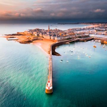 Het Goud Van De Baai Van Mont Saint Michel Saint Malo Baai Van De